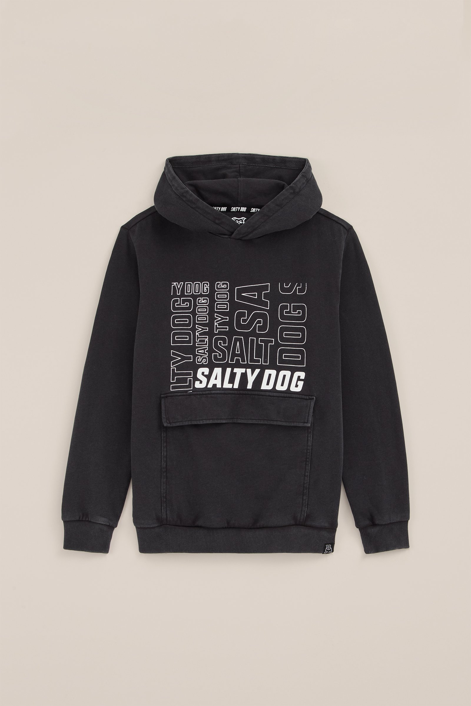 Jongens hoodie met opdruk Salty Dog Donkergrijs