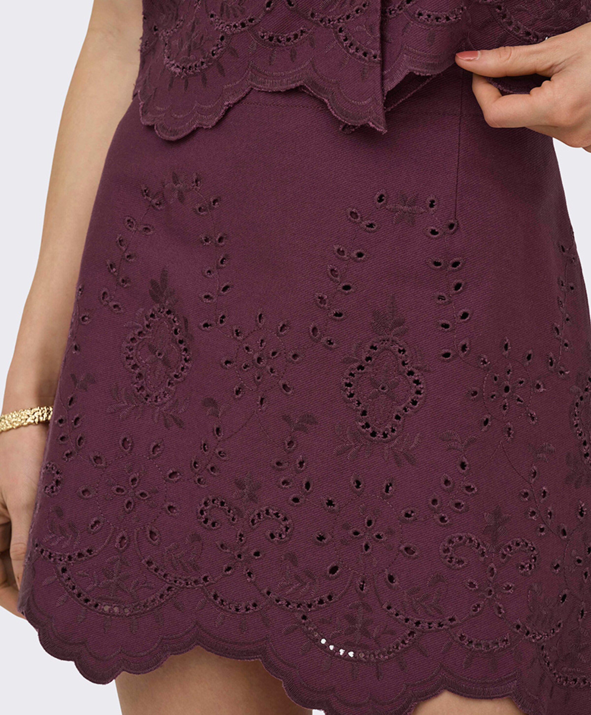 Only Dames rok bordeaux