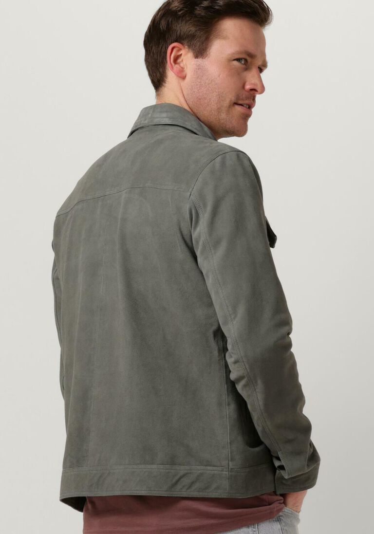 GOOSECRAFT grijze goosecraft leren jas gc porter jacket