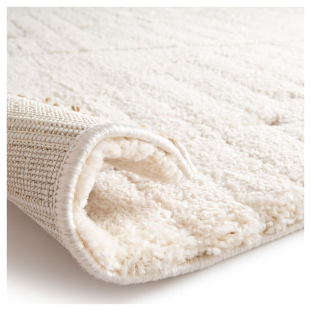Tapis de salon graphique en relief - ilyes - blanc crème - 160 x 230 cm