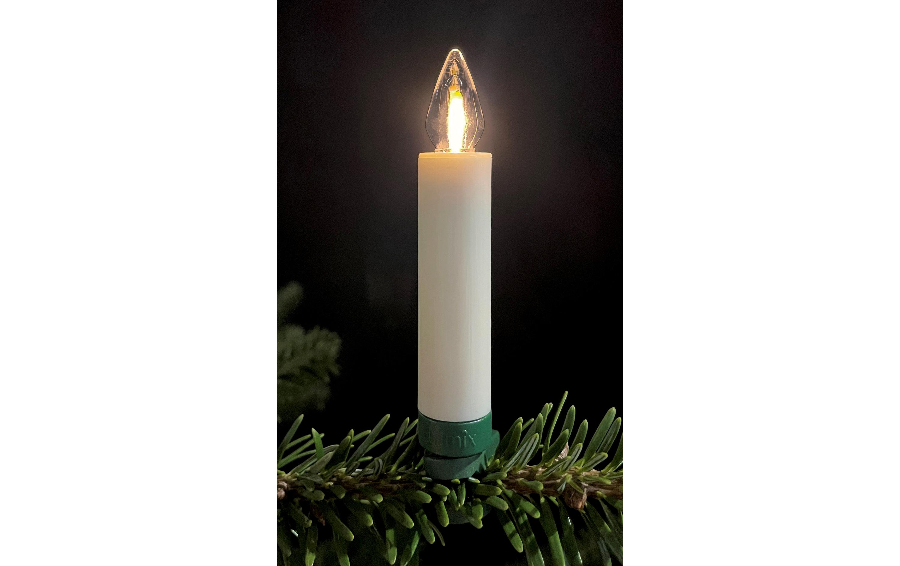 LED Baumkerze SuperLight Flame, Elfenbein, 12er-Starter SetLED Christbaumkerze