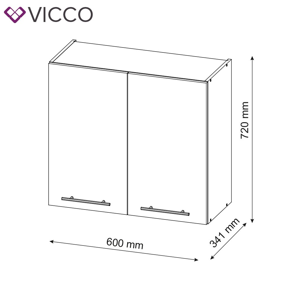 VICCO Hängeschrank 60 cm Weiß Küchenzeile Unterschrank Fame