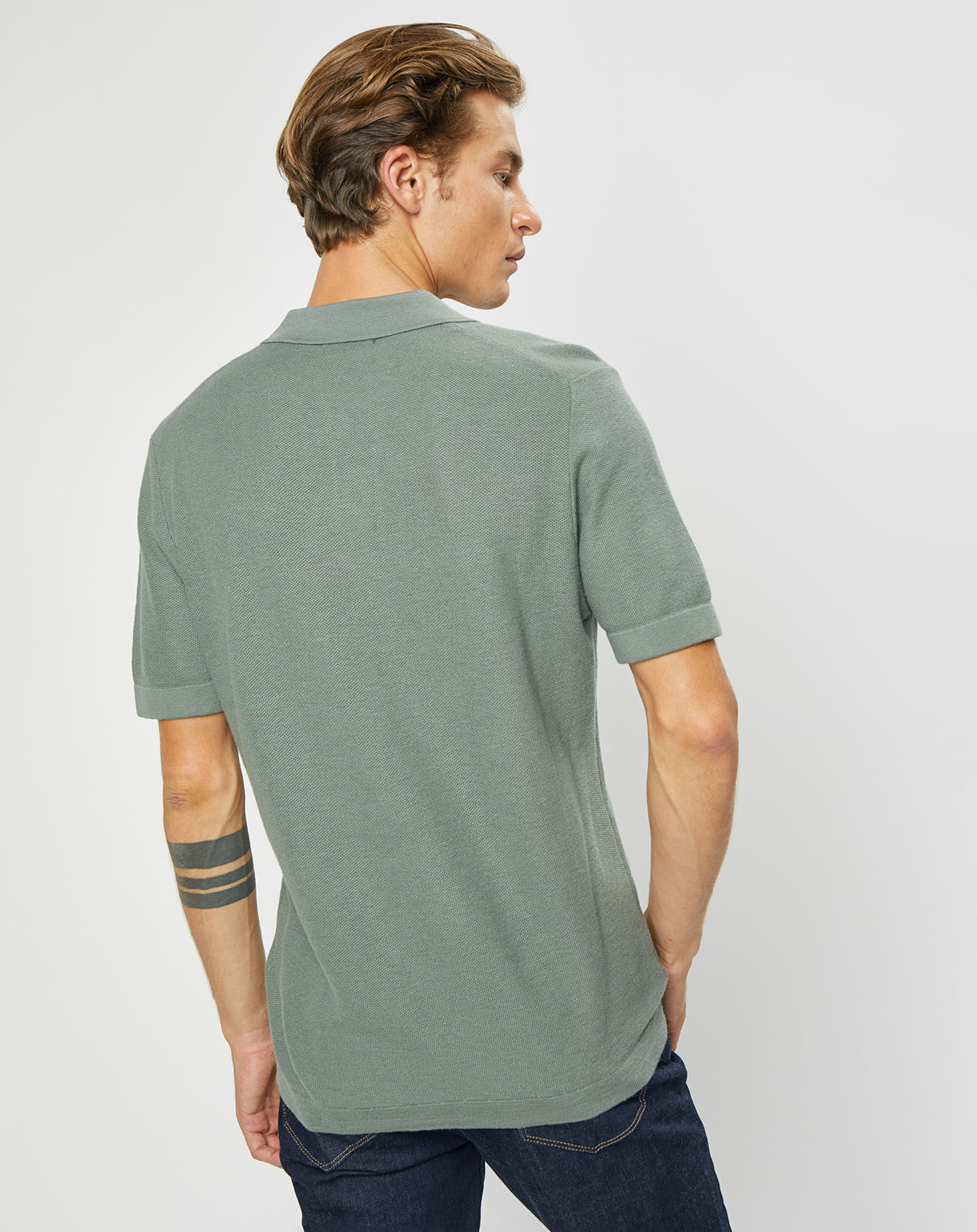 Hackett London Polo en Coton & Soie kaki