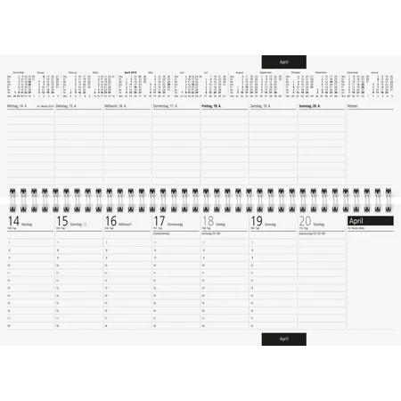 rido/idé Wochenkalender Tischkalender 2024 Blattgröße 29,7 x 10,5 cm
