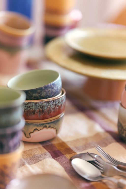 HKliving 70's Ceramic tapas kom set van 4 Drift