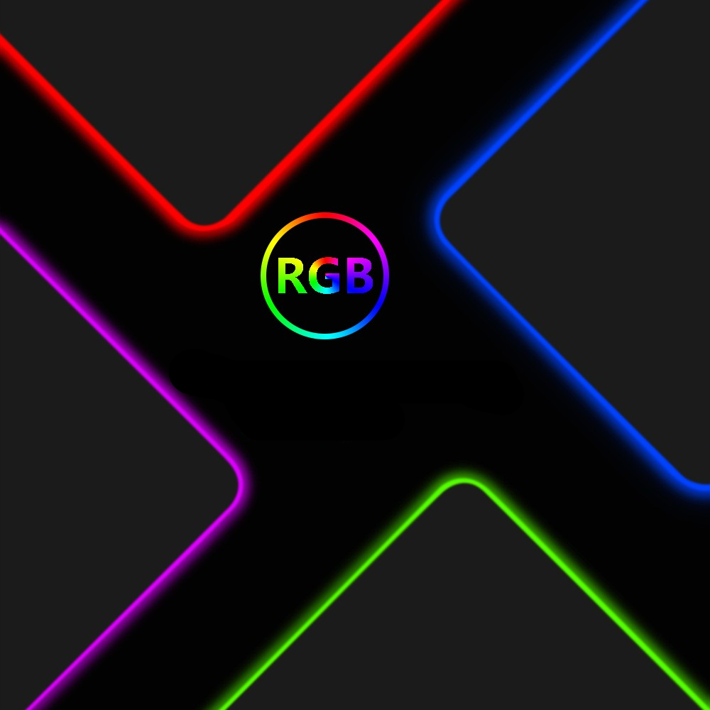 (90x40cm) Gaming Mauspad Mausmatte mit Rutschfester Unterseite   RGB-Beleuchtung - Schwarz