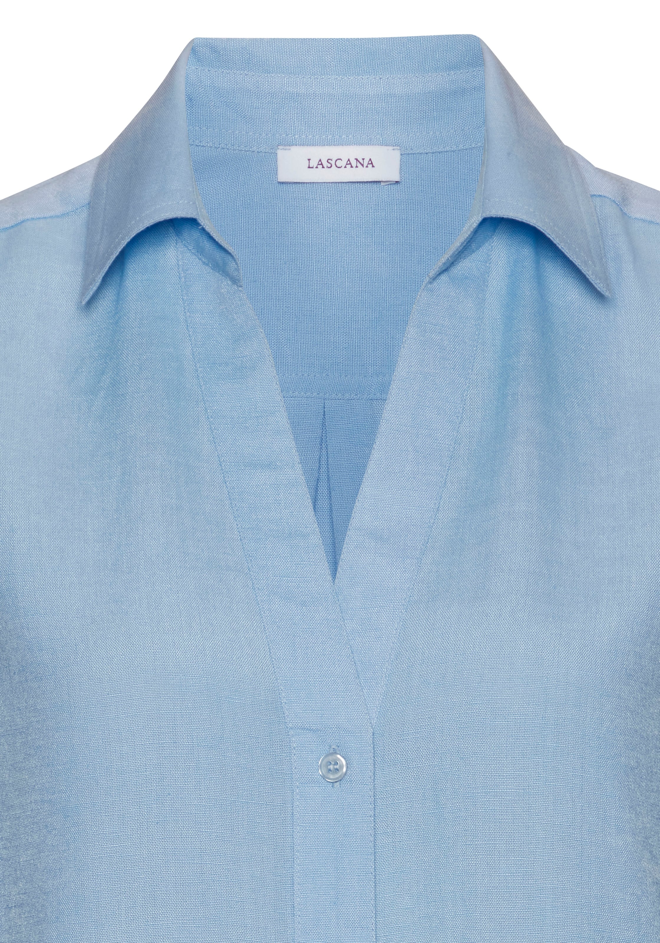 LASCANA Blusentop , aus softer Webware mit Leinenanteil, Damenbluse mit Hemdblusenkragen