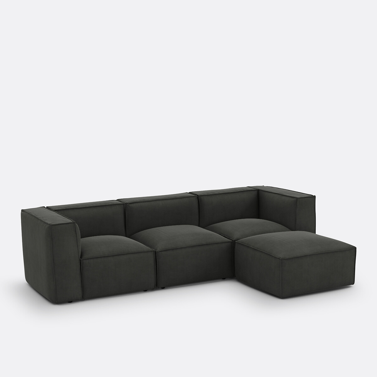 LA REDOUTE INTERIEURS<br>Sofá modular canelado de veludo, Seven