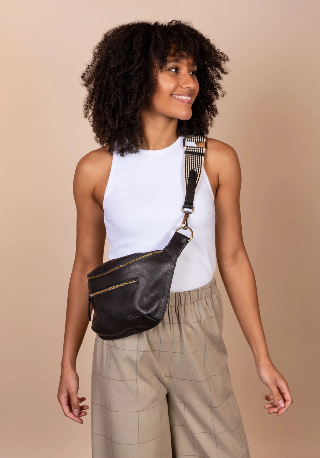 O My Bag Hip Bag Drew Bum Bag Soft Grain Leather Black