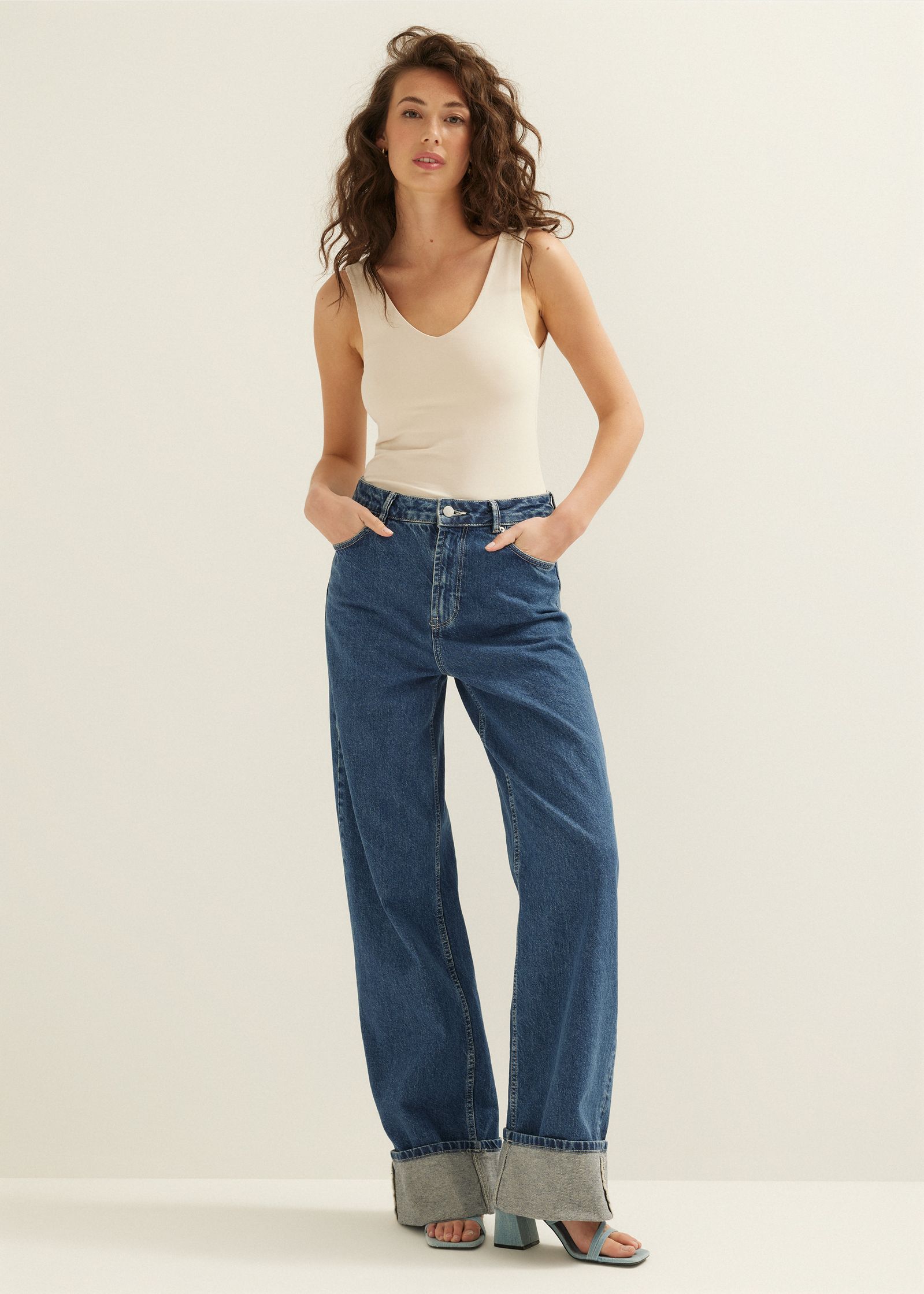 Basic singlet met v-hals