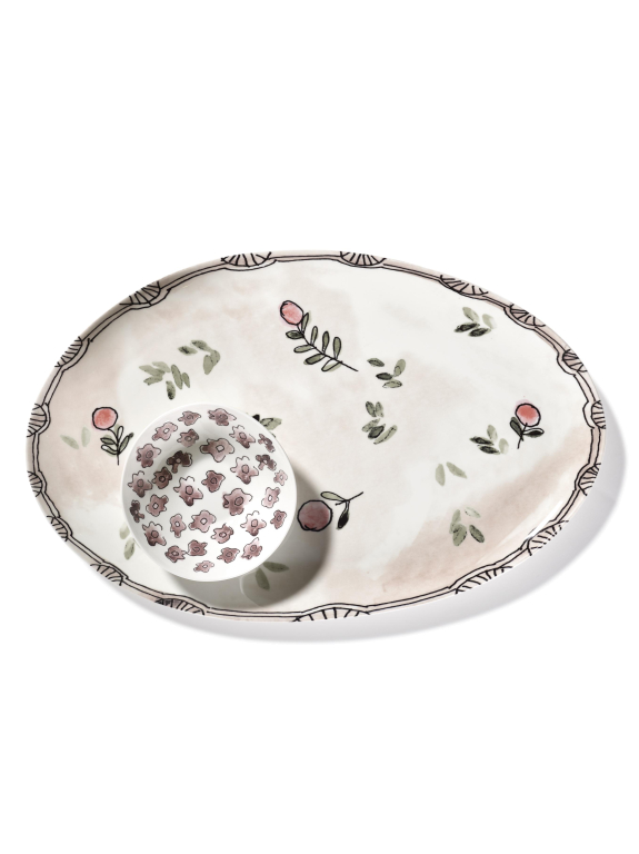 Serax Midnight Flowers by Marni Mirtillo Nude serveerschaal 46x30