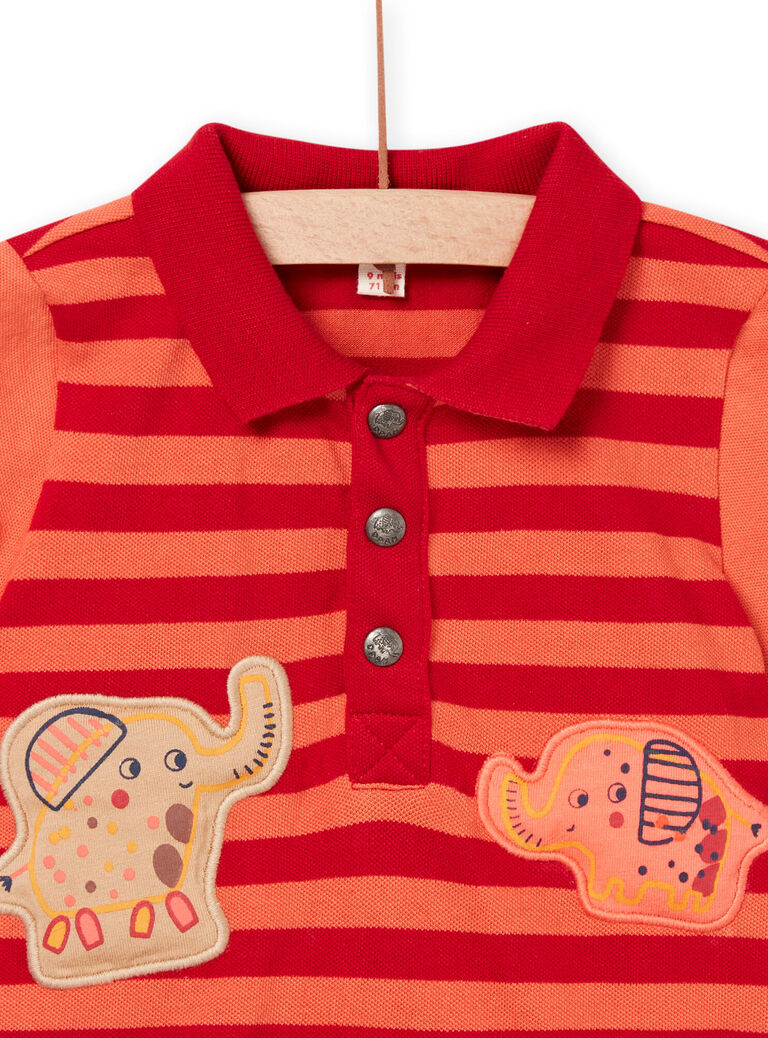 Polo orange et rouge à rayures bébé garçon