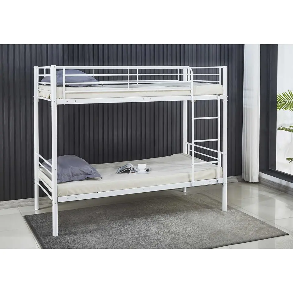 Stapelbed Dixie 90x200cm - metaal - mat wit