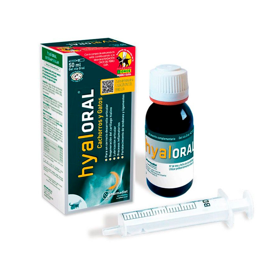 Suplemento em gel Pharmadiet Hyaloral para cães e gatos.