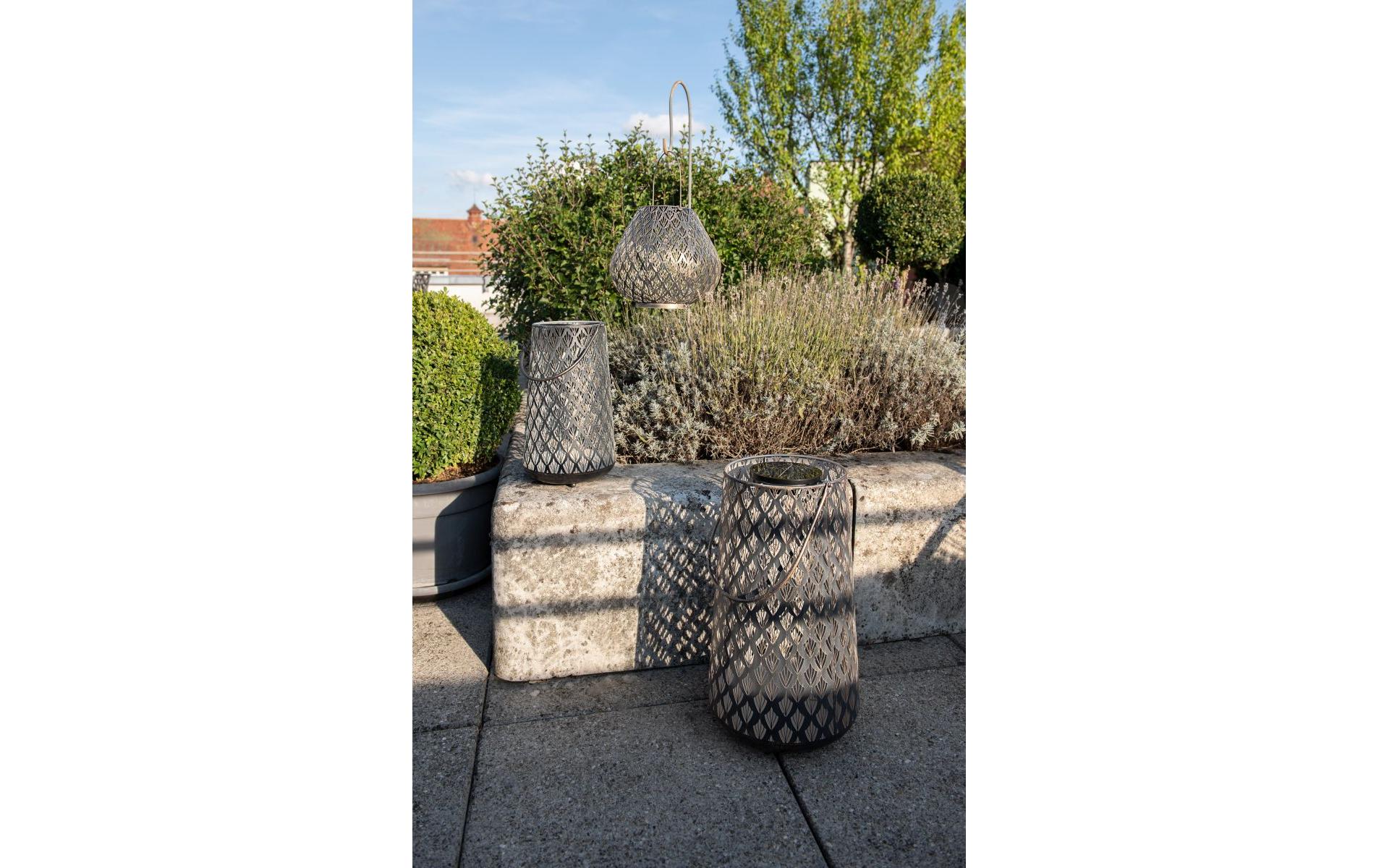 Laterne Solar Antic Emilia, Ø 20 cm, Marineblau/AnthrazitSolarleuchte zum Aufstellen oder Aufhängen