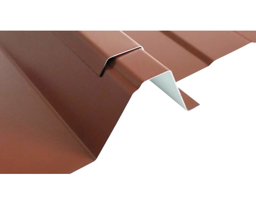 PRECIT trapeziumvormige dakbaan met anticondensvlies W45LV roodbruin RAL 8012, vaste breedte 1075 mm x dikte 0,5 mm (verkocht per meter van 150 tot max. 900 cm)