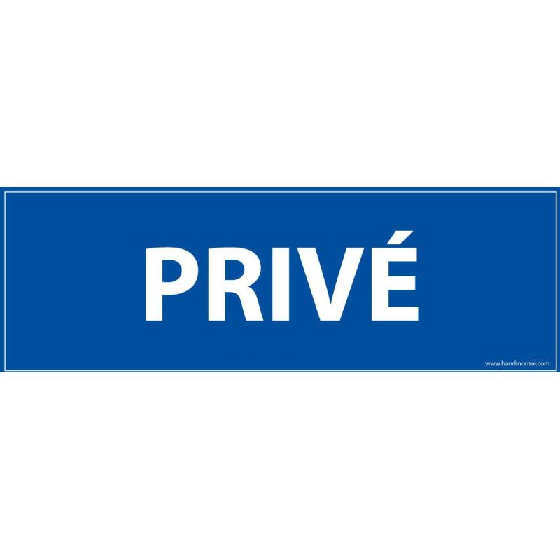 Plaque de porte PRIVE - 210 x 75 mm - PVC