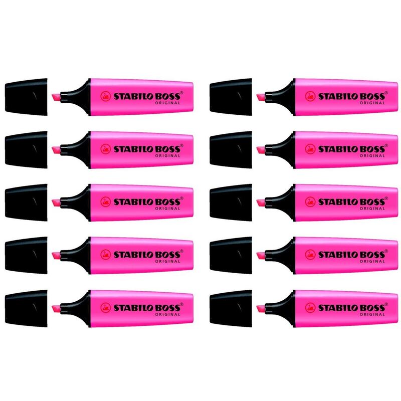 Stabilo Boss Leuchtstift, 10 Stück, pink