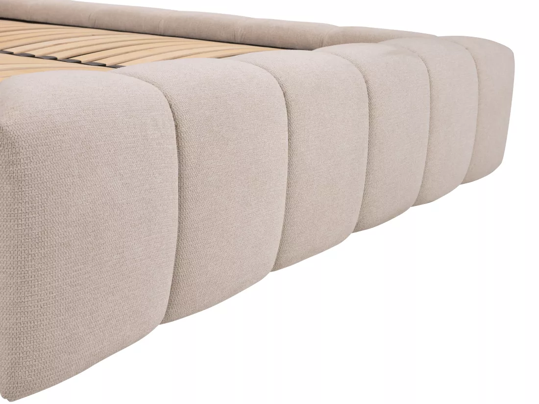 Lit coffre 160 x 200 cm - Tissu - Beige - FORVIK II de Pascal Morabito