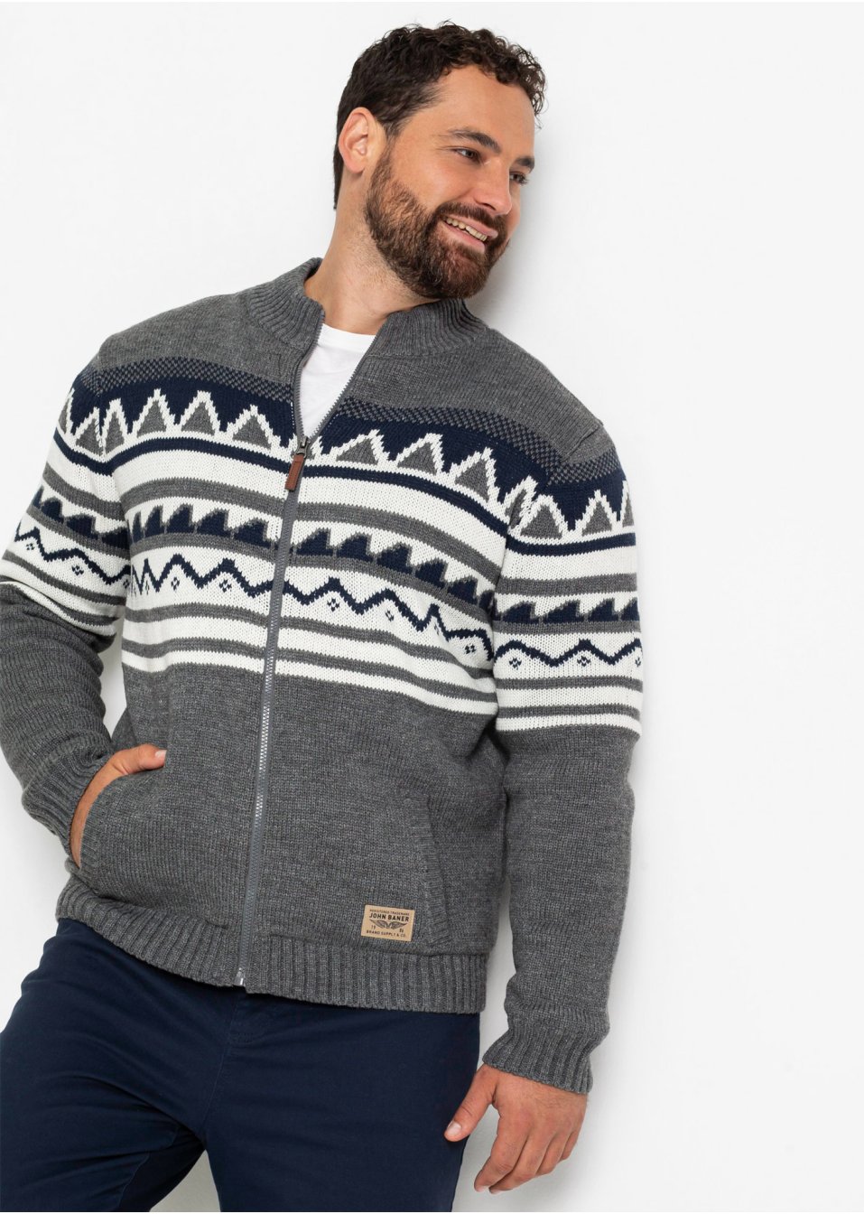 Gilet en maille norvégien avec doublure peluche