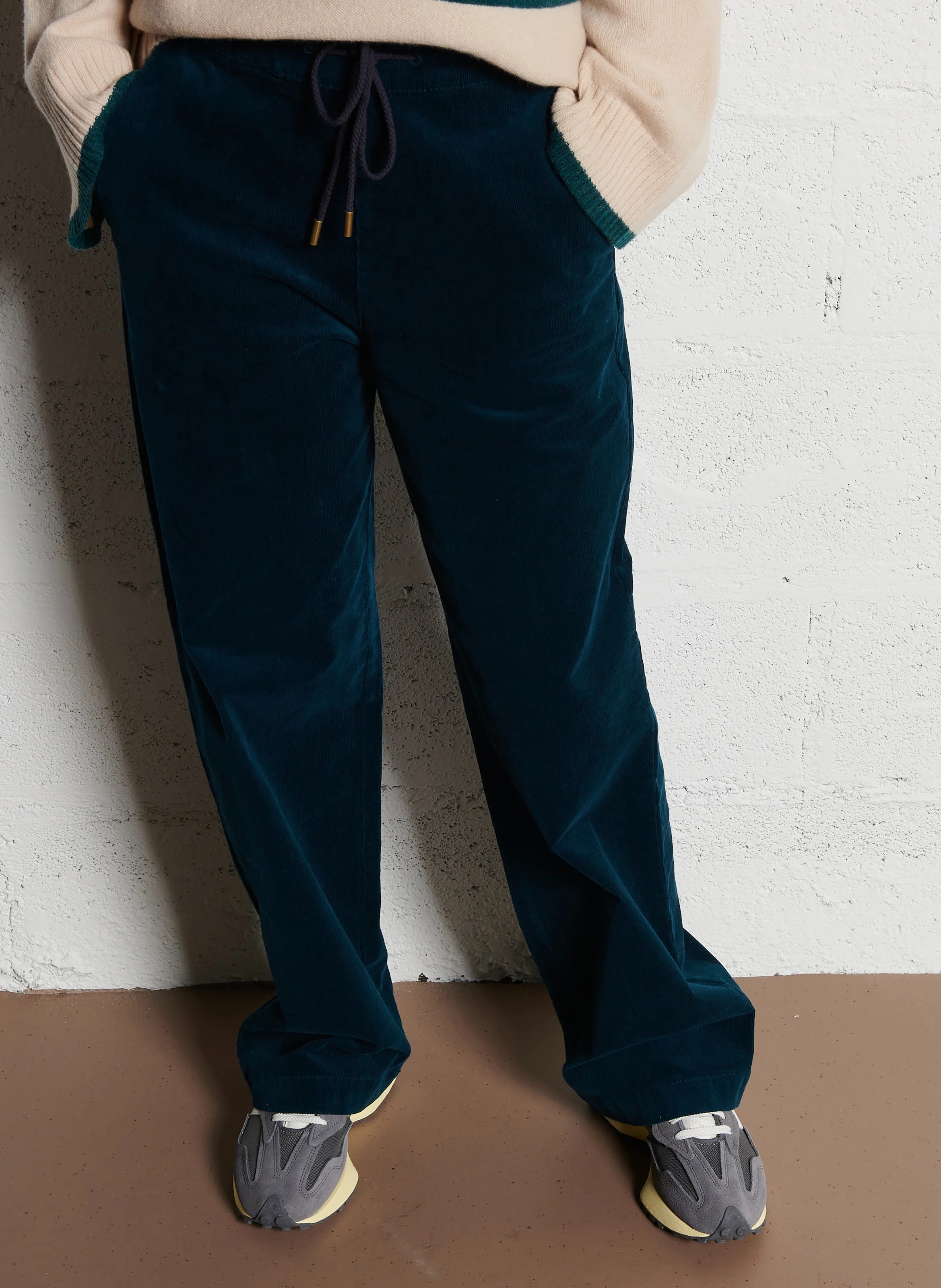 KYBELE - Pantalon large en coton mélangé | Bleu