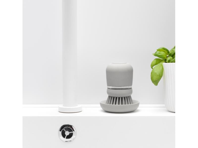 Brabantia Spülbürste mit Seifenspender Grau Spülbürste mit integriertem Seifenspender