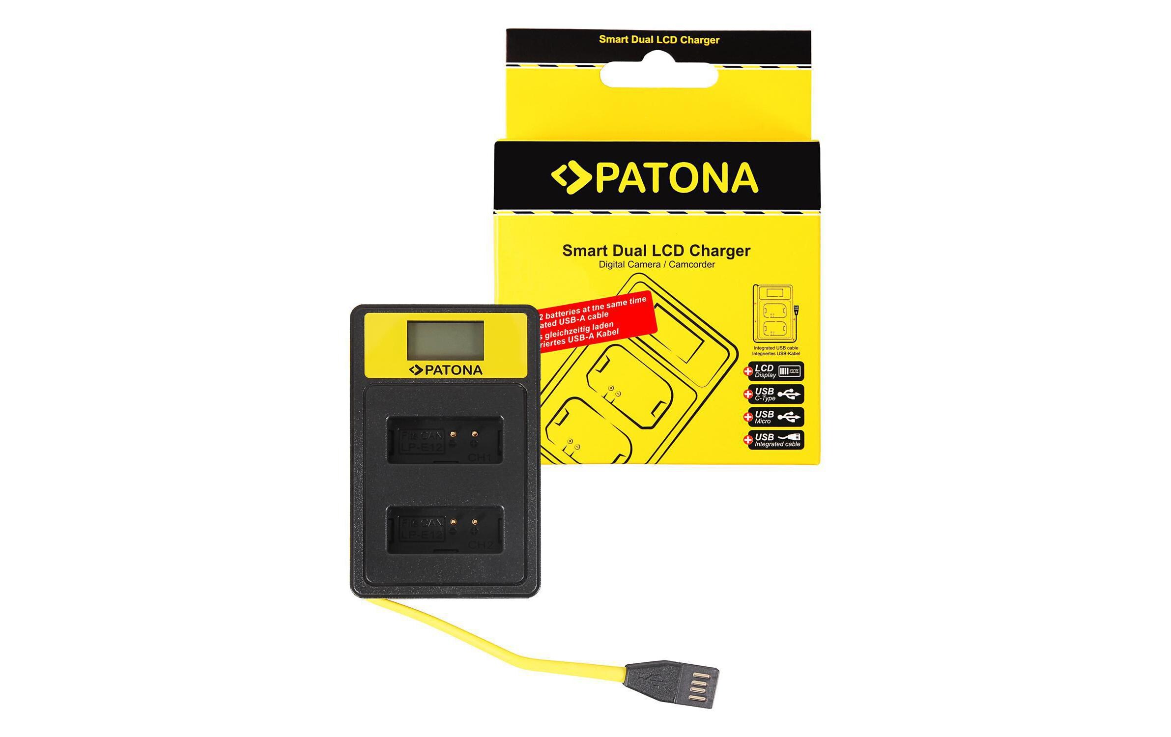 Ladegerät Smart Dual LCD USB Canon LP-E12Dual Ladegerät mit LCD-Display