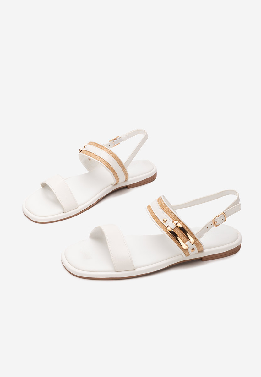 Sandales plates blanches Shirly
