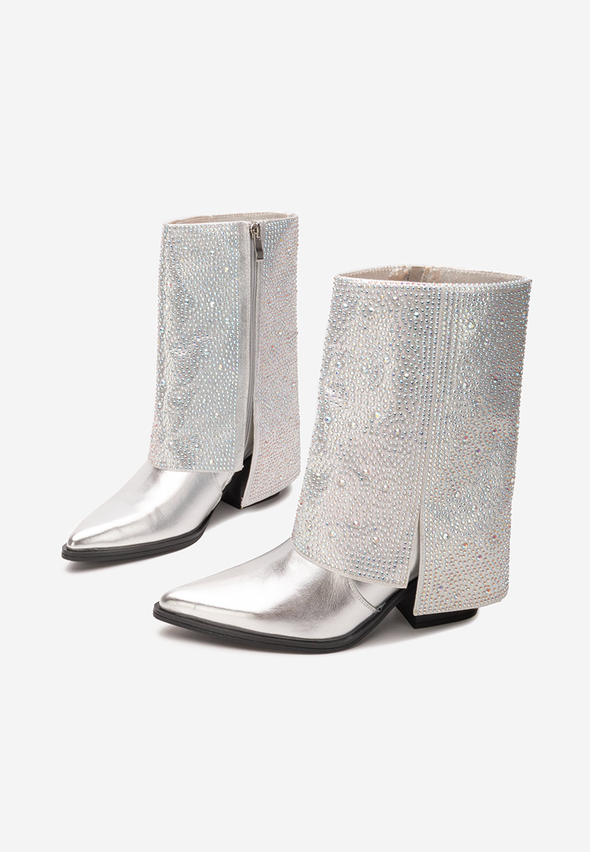 Bottes courtes femme argent Zafira