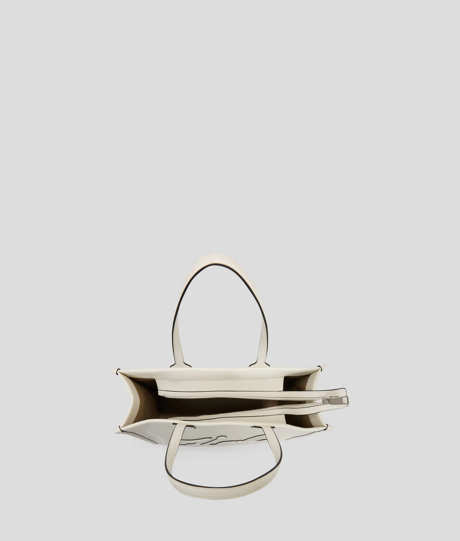 GRAND CABAS EN CUIR GRAINÉ K/SKUARE - Blanc Cassé