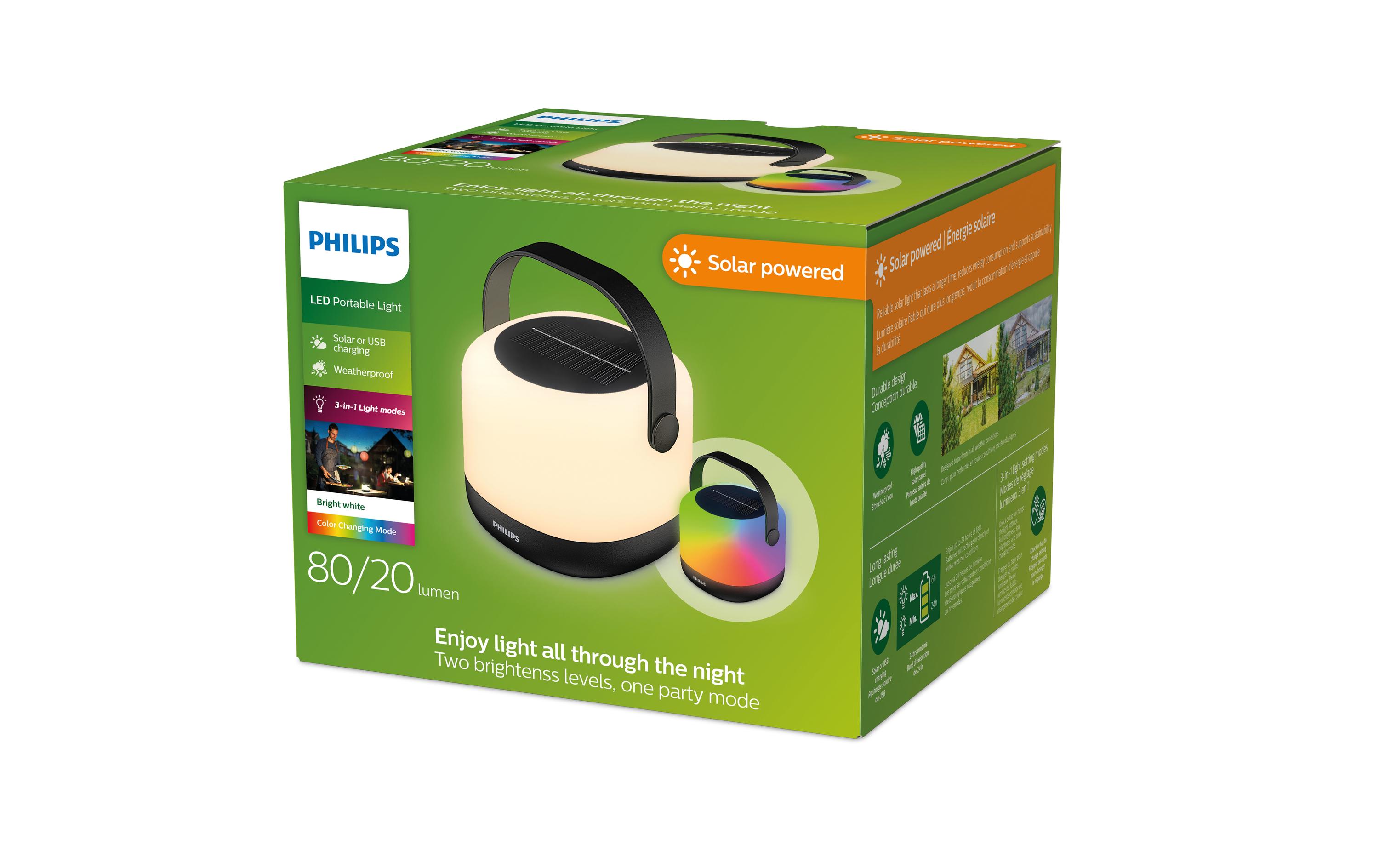 Alula tragbare Solarleuchte, 3000K und RGB, USB, IP44 WeissSolarleuchte