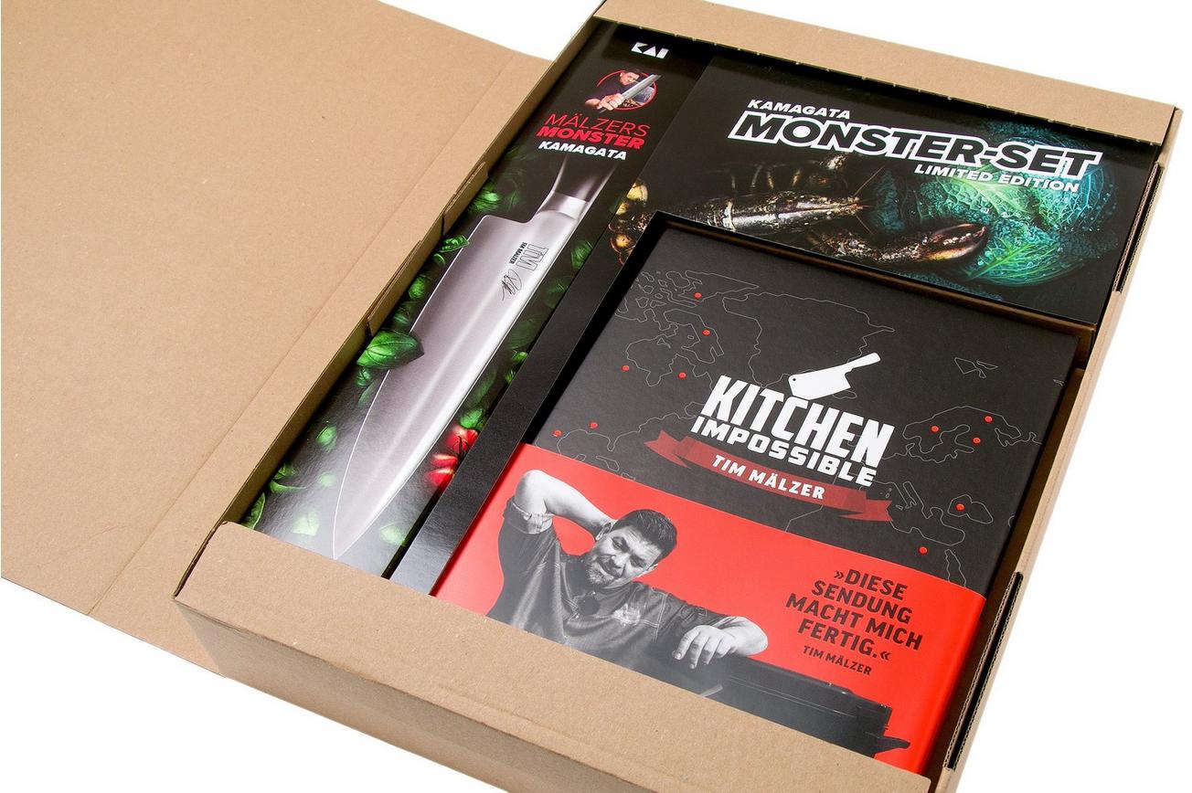 Kai Tim Malzer Kamagata Monster Set TMK-CB22, 2-delige messenset koksmes en broodmes   kookboek