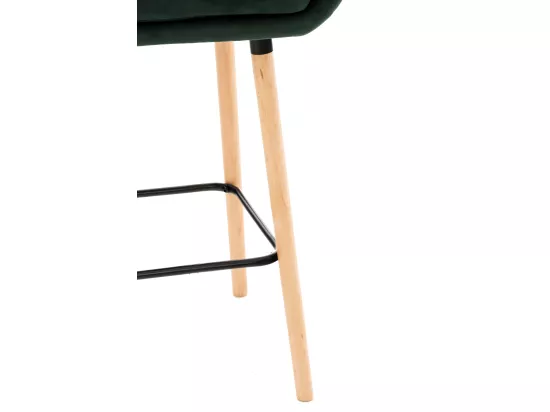 Lot de 2 Tabouret de bar - Velours & Chrome - Vert - Grant