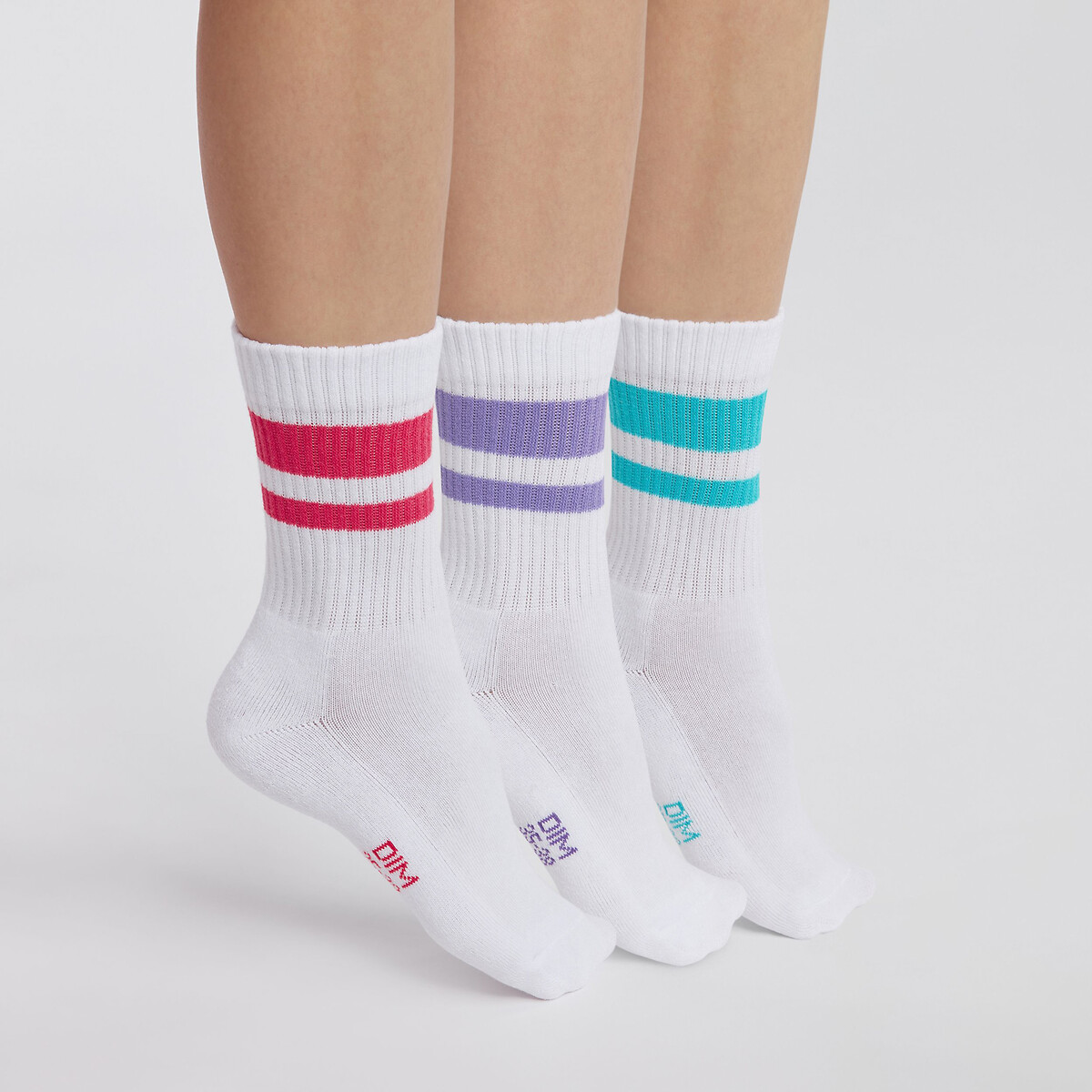 DIM SPORT<br>Conjunto de 3 pares de meias Ecodim estilo esportivo