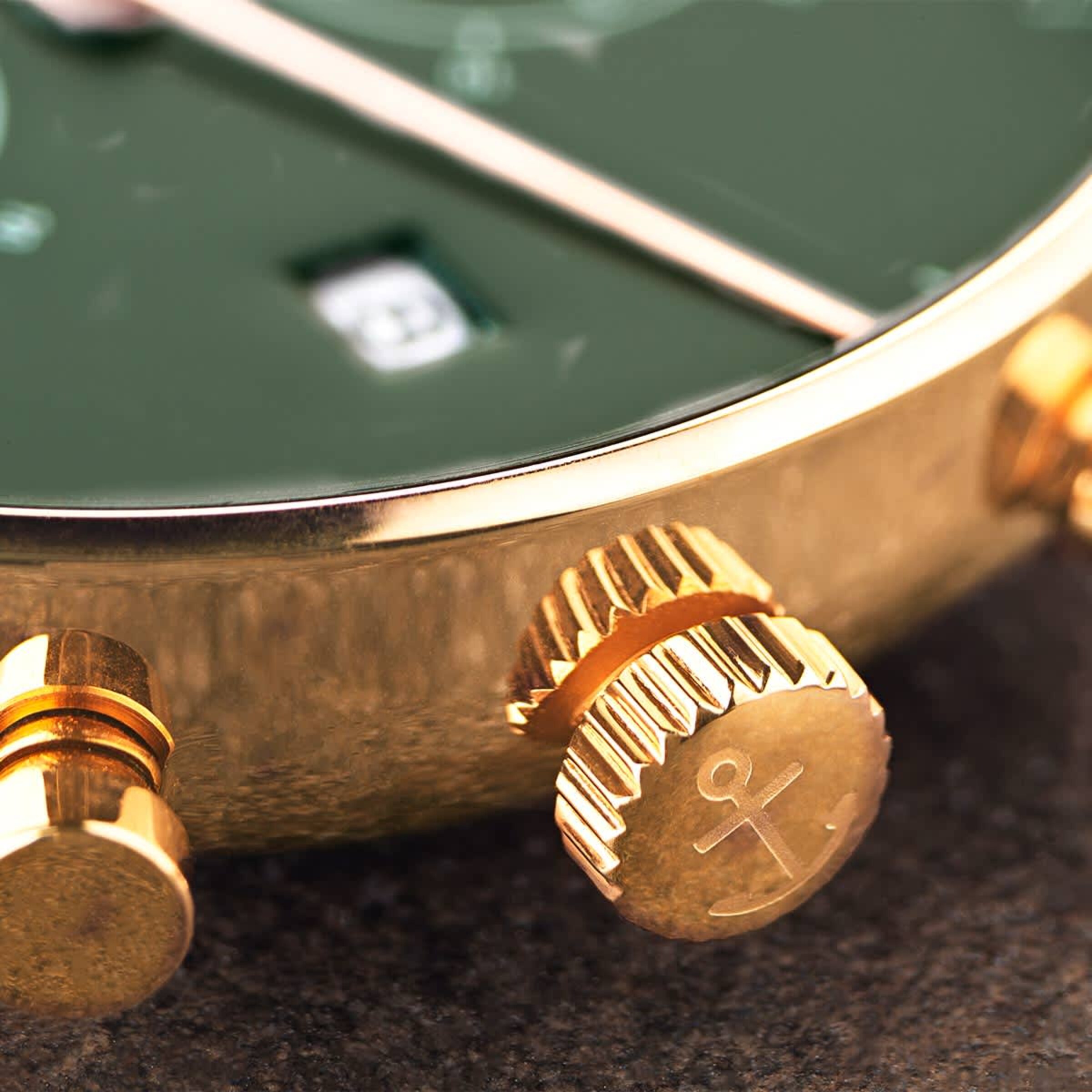 Chrono Small Gold Green Steel