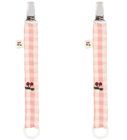 Konges Sløjd SutteSnøre - 2-pak - Powder Pink Check