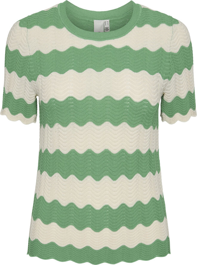 YAS YASBEE SS KNIT TOP Green bee/birch