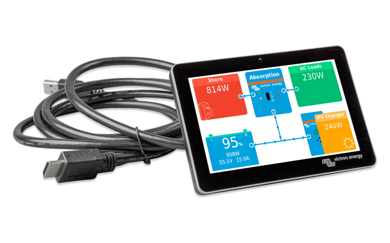 Victron GX Touch 50 Anzeigebildschirm für Batterie-Monitorsystem Cerbo GX