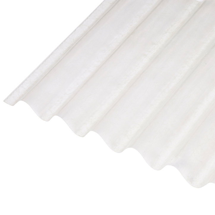Plaque ondulée polyester transparent 250 x 90 cm (vendue à la plaque)