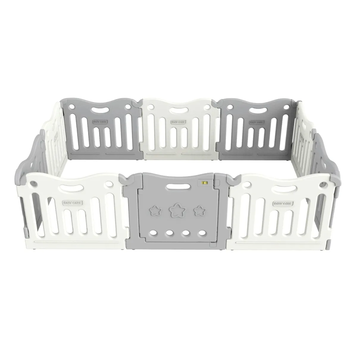 Baby Care Clôture de Jeux - Blanc  Gris