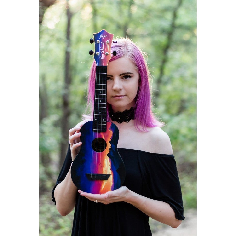 Flight Travel Series TUS-EE Sunset Elise Ecklund Signature sopraan ukelele met gigbag