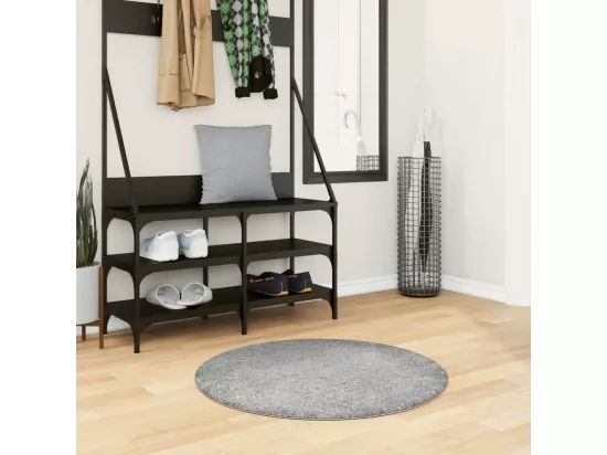 Tapis shaggy à poils longs moderne vert ø 80 cm