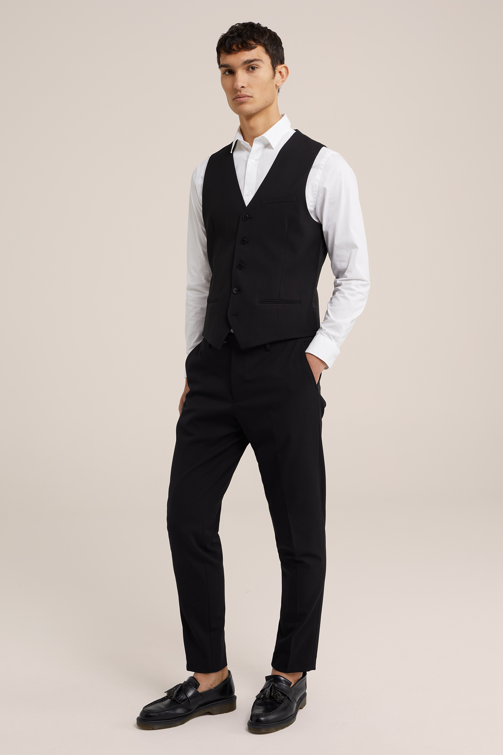 slim fit gilet Fundamentals Zwart
