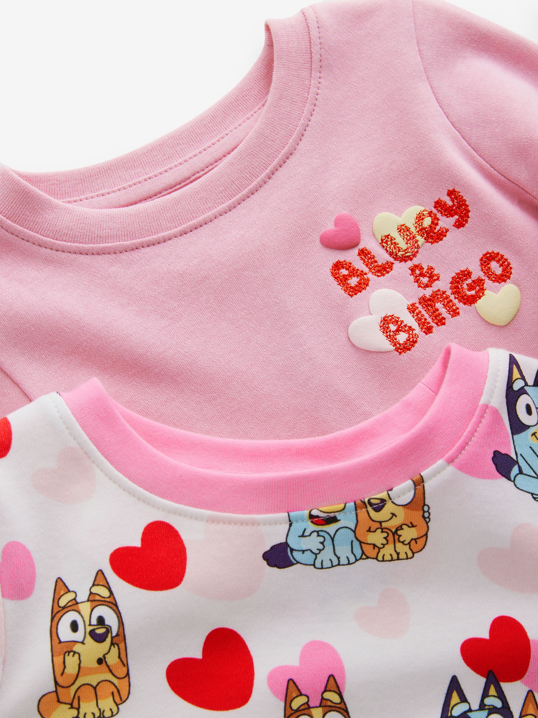Roze - Bluey Knusse pyjama's met lange mouwen van 100% katoen, 2 verpakking (12mnd-8jr)