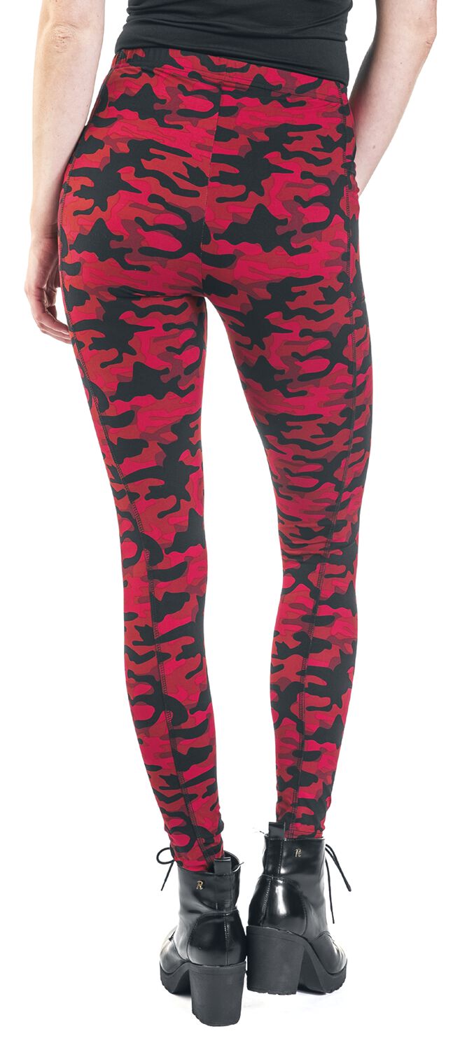 Leggings Rouge Camouflage Avec Poches Latérales | Rock Rebel by EMP Legging