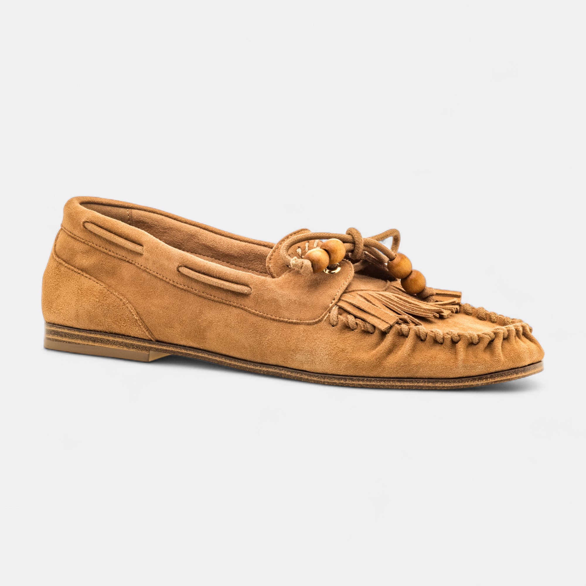 Mocassins Femme en cuir camel