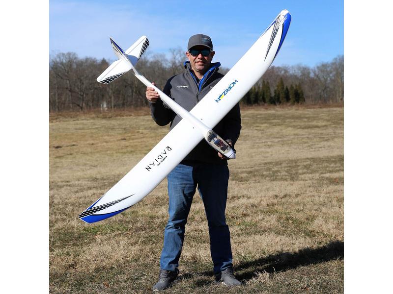 E-flite Motorsegler Night Radian 2000 mm BNF Basic Elektrosegler mit Nachtflug-Beleuchtung und AS3X Technologie