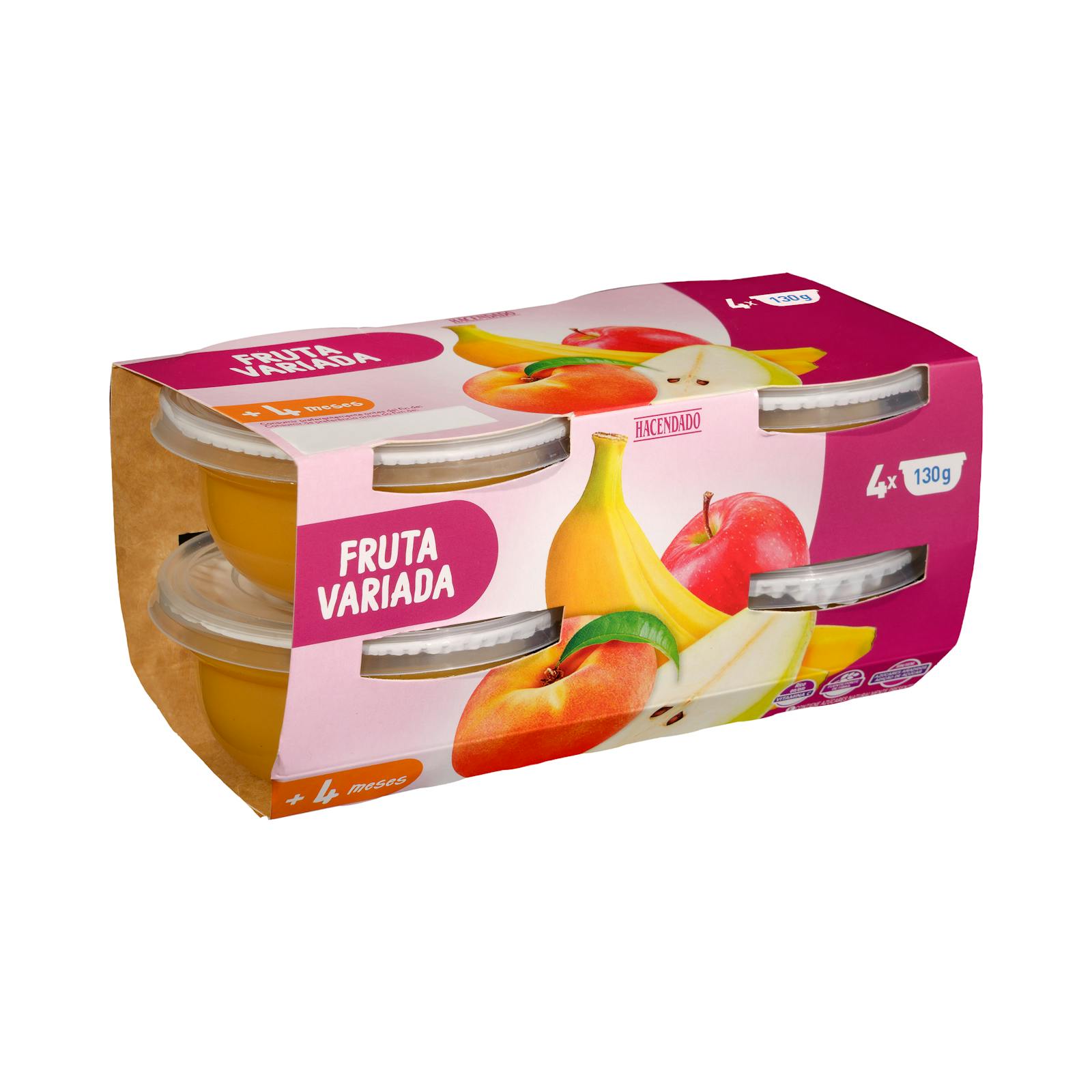 Bouillie de fruits mélangés Hacendado +4 mois