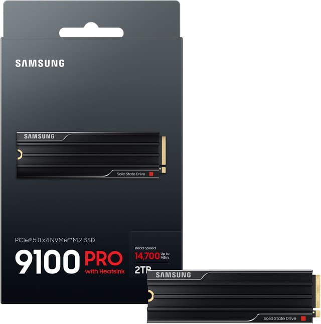 Samsung 9100 Pro intern SSD med køleplade (2TB)
