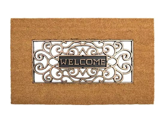 Tapis d'entrée en PVC et design caoutchouc marron 45x75